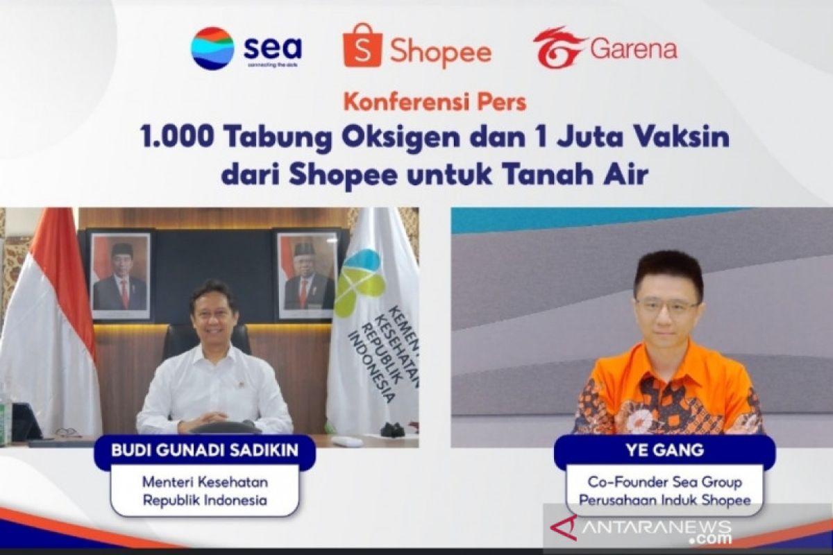 Shopee serahkan 1.000 tabung oksigen dan 1 juta vaksin untuk Tanah Air