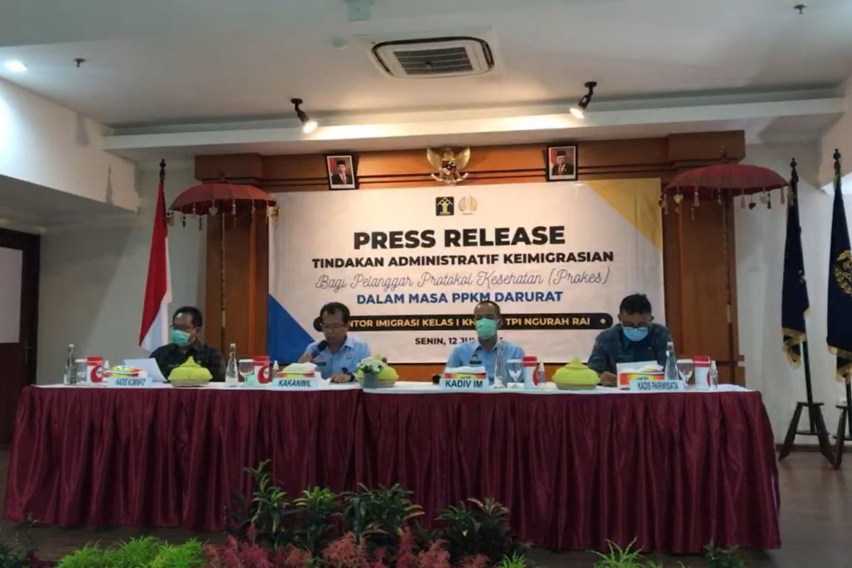 Imigrasi Bali deportasi tiga WNA pelanggar prokes PPKM Darurat