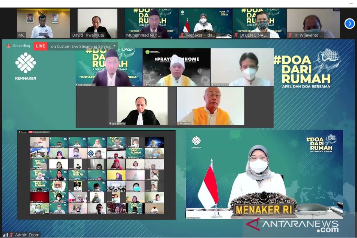 Kemnaker gelar apel dan doa bersama harap pandemi segera berakhir