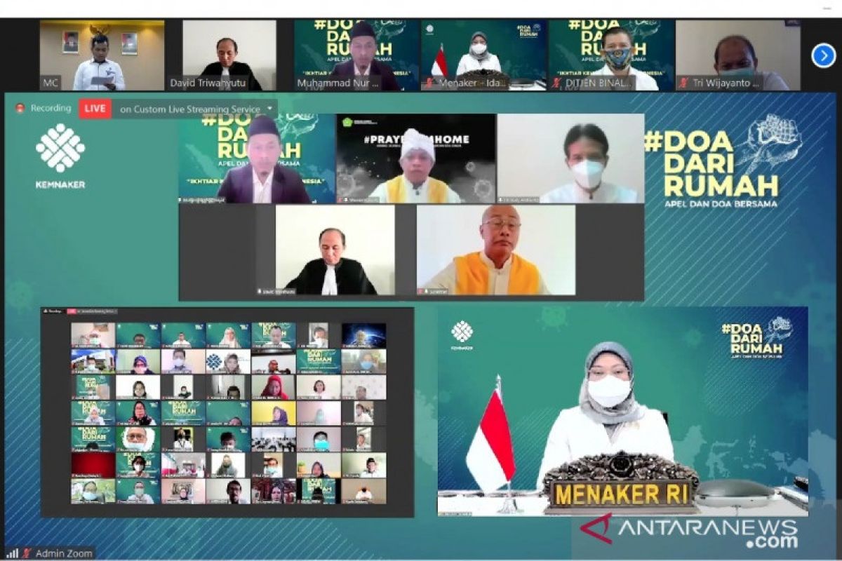 Kemnaker gelar apel dan doa bersama secara virtual harap pandemi segera berakhir