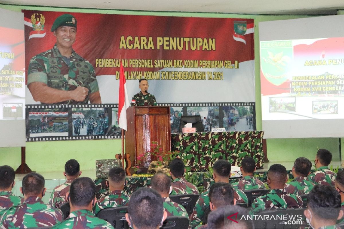 Kasdam XVII minta Satuan BKO Kodim Persiapan jaga disiplin