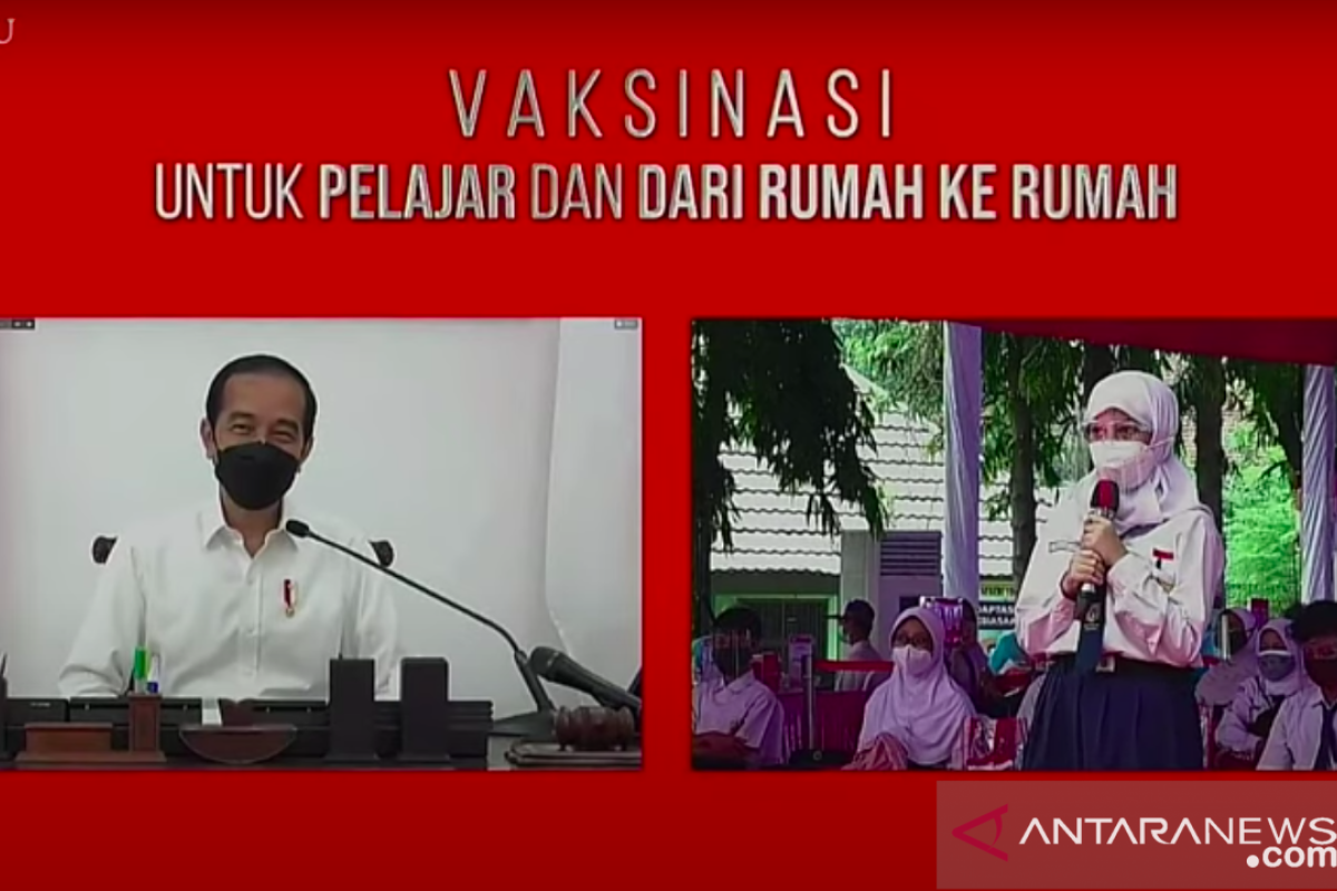 Presiden saksikan vaksinasi COVID-19 serentak kepada pelajar SMP-SMA