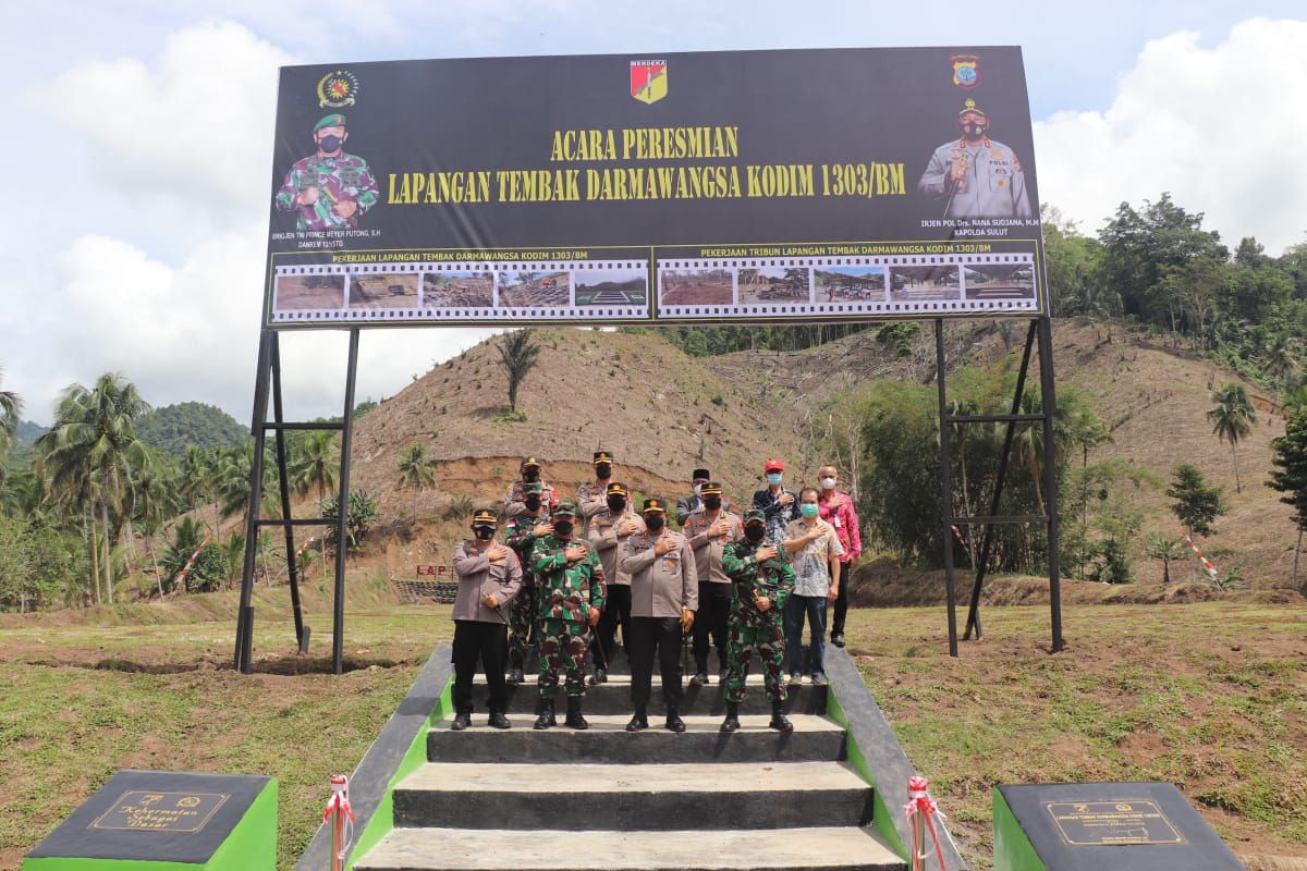 Kapolda Sulut-Danrem resmikan lapangan tembak Kodim 1303/Bolmong