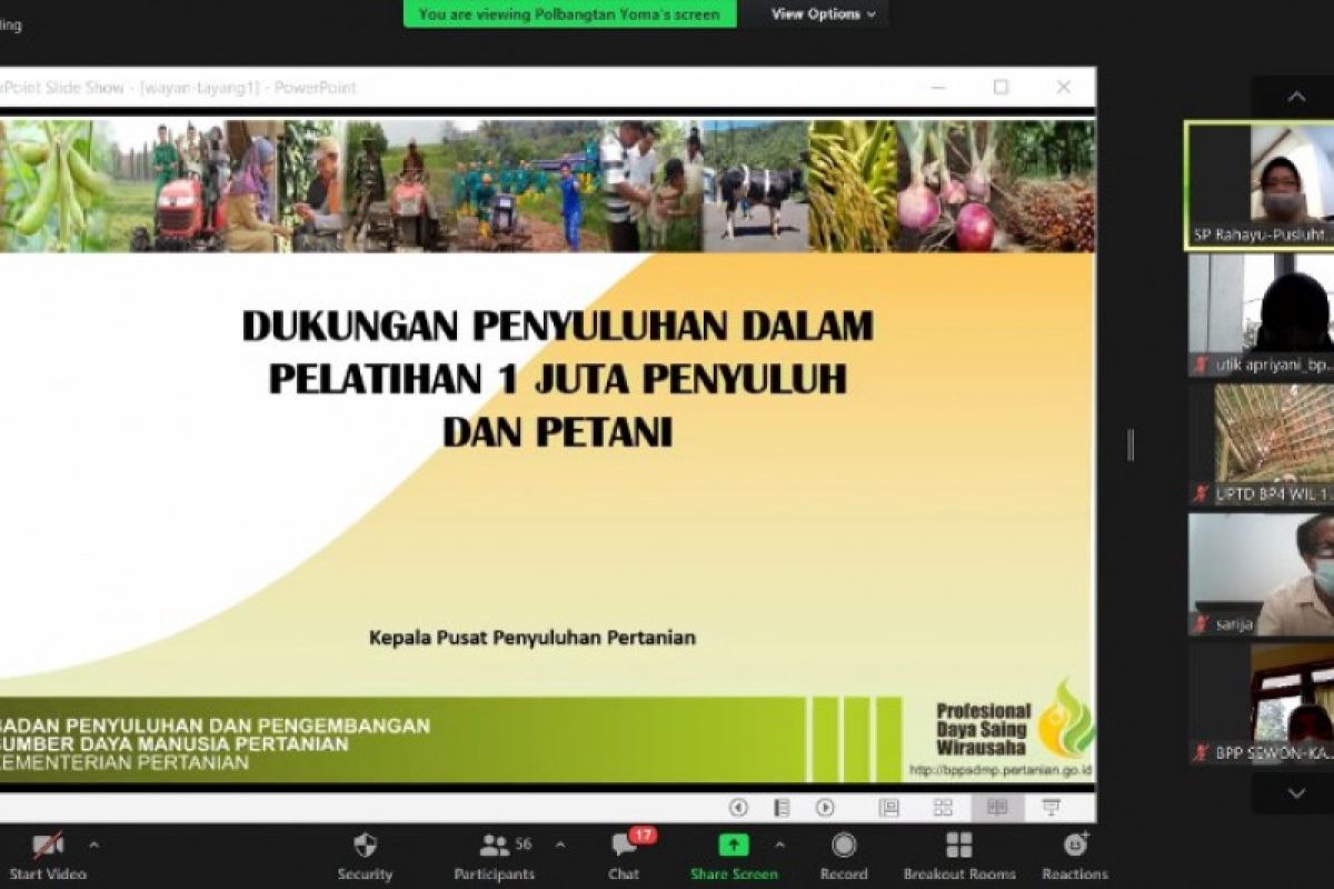 Polbangtan YoMa akan fasilitasi Pelatihan 1 Juta Penyuluh dan Petani