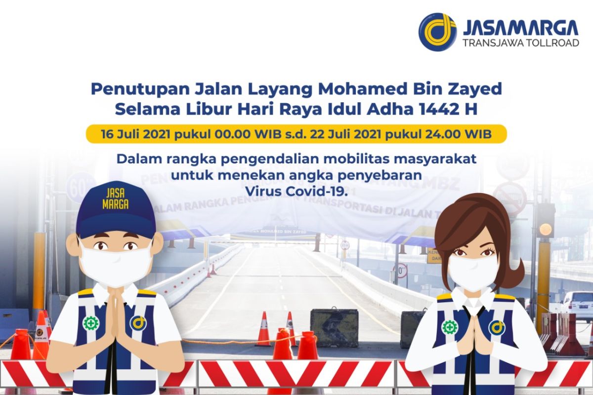 Jalan Layang MBZ ditutup dari 16-22 Juli 2021