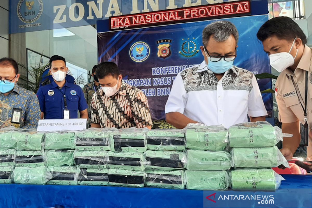 BNNP Aceh gagalkan peredaran 31,4 kilogram sabu-sabu