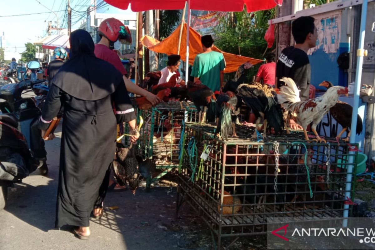 Pedagang musiman di Makassar gunakan bahu jalan sebagai tempat berjualan