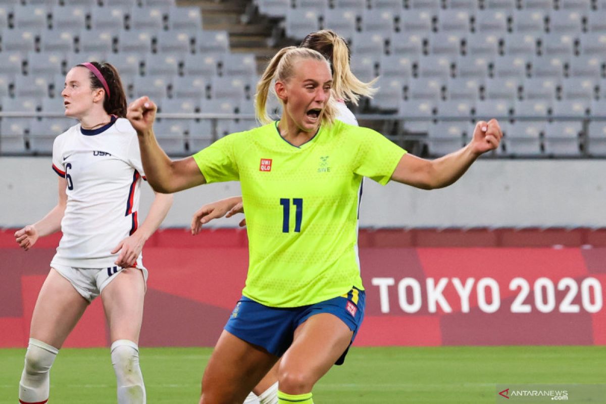 Olimpiade Tokyo - Sepak bola wanita: Swedia taklukkan AS 3-0, Brazil menang mudah lima gol atas China