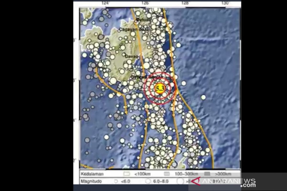 North Sulawesi's Melonguane hit by 5.3-magnitude quake on Wednesday