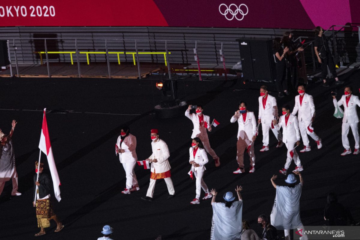Kontingen Indonesia tampil gagah pada pembukaan Olimpiade Tokyo