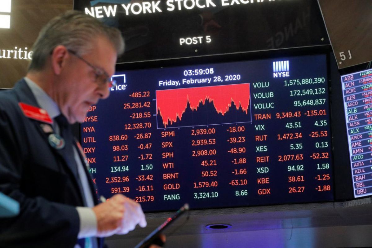 Wall Street jatuh terseret Amazon,   Indek Dow Jones merosot 149 poin