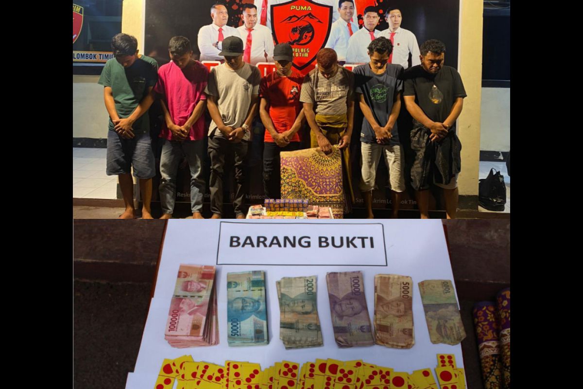 Asyik main judi Qiu Qiu hingga menang Rp35 juta, tujuh pejudi di Lombok Timur dikandangkan