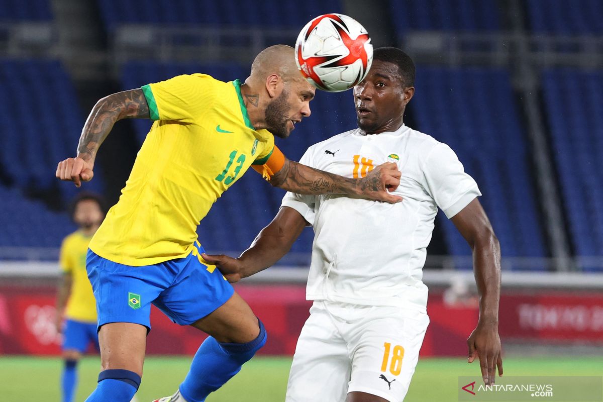 Olimpiade Tokyo, diwarnai dua kartu merah Brazil ditahan imbang Pantai Gading 0-0