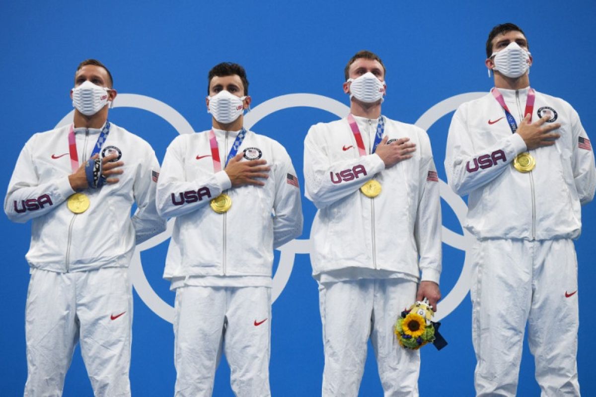 Olimpiade Tokyo - Tim AS sabet medali emas estafet 4x100m gaya bebas putra