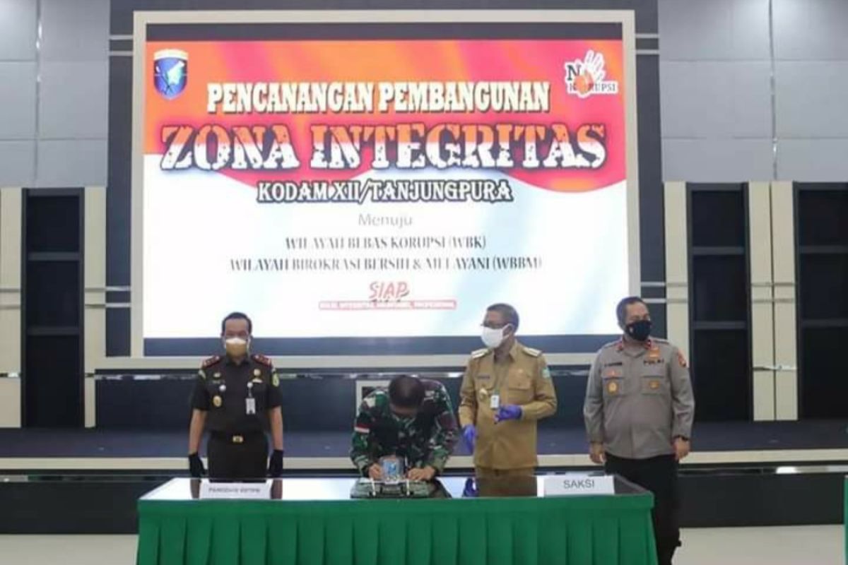 Kodam XII/Tpr komitmen membangun zona integritas menuju WBK-WBBM