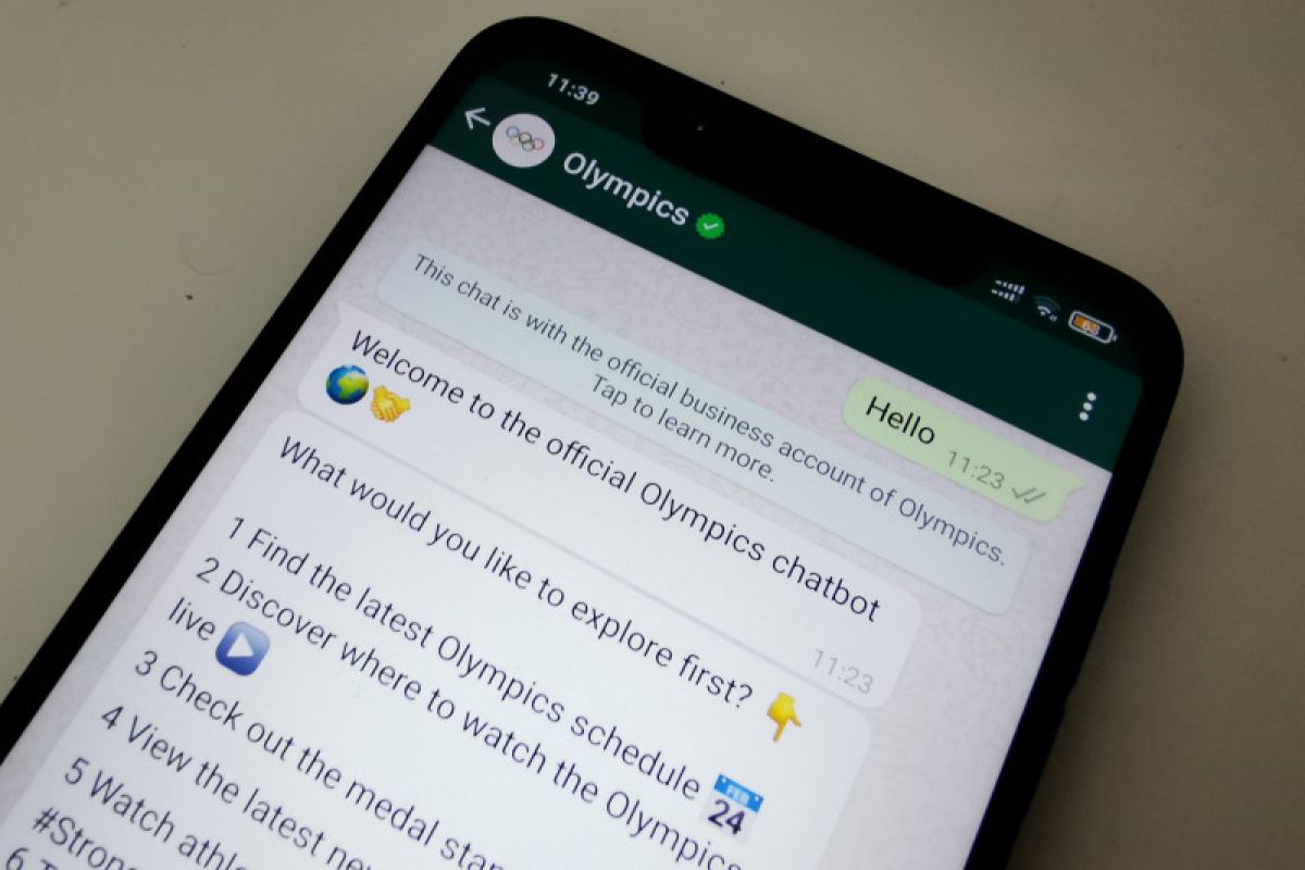 WhatsApp rilis punya chatbot resmi Olimpiade Tokyo