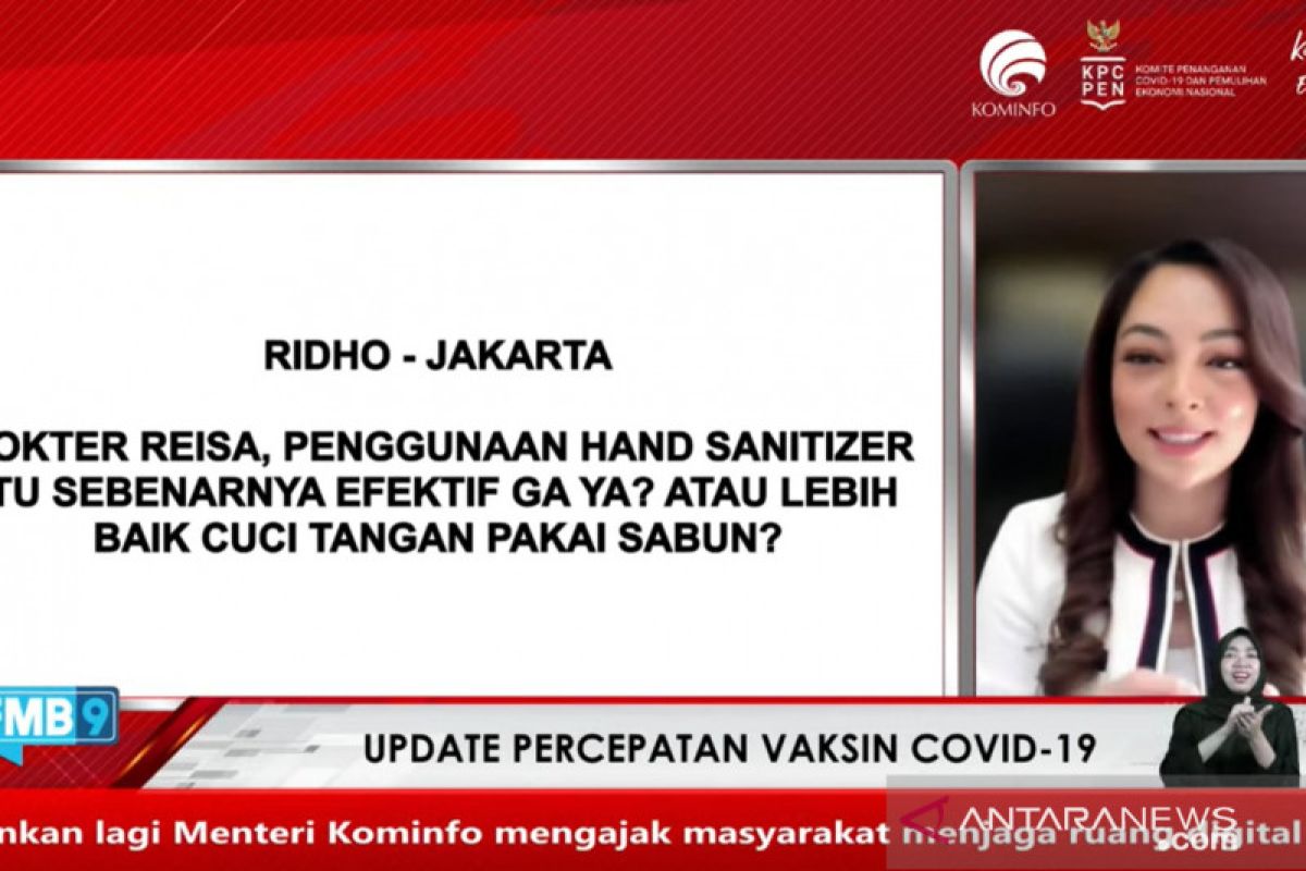 Reisa: Cuci tangan dengan sabun lebih baik menghilangkan kuman