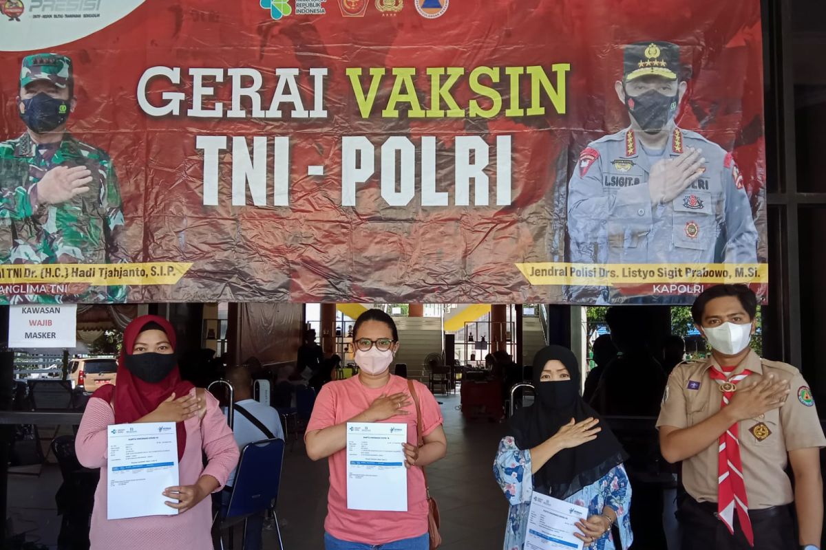 Polda Kalsel vaksinasi  sebanyak 359 anggota Pramuka