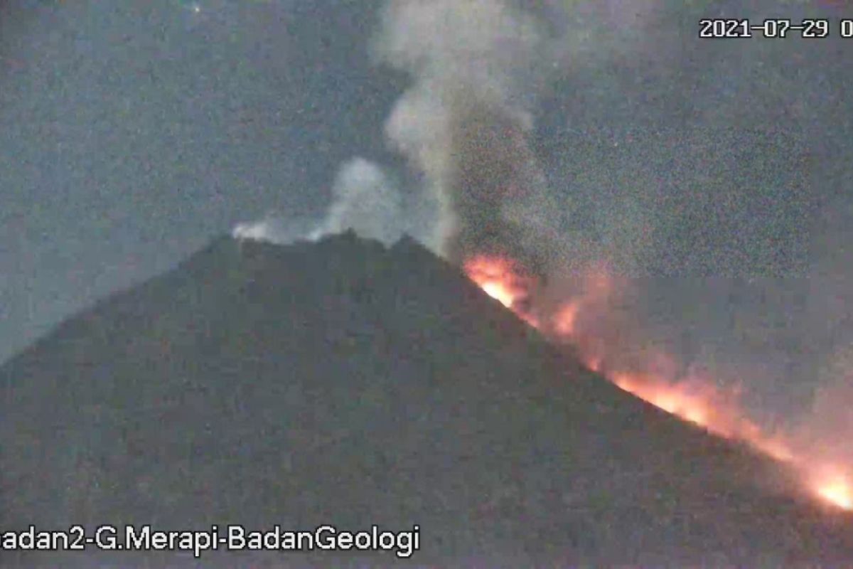 Awan panas guguran Gunung Merapi meluncur sejauh 2,5 kilometer