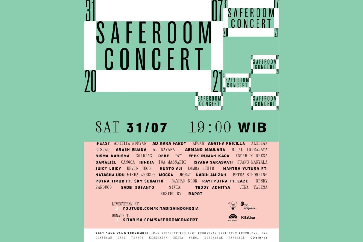 "Safe Room Concert" konser virtual di rumah, ajak penonton berdonasi