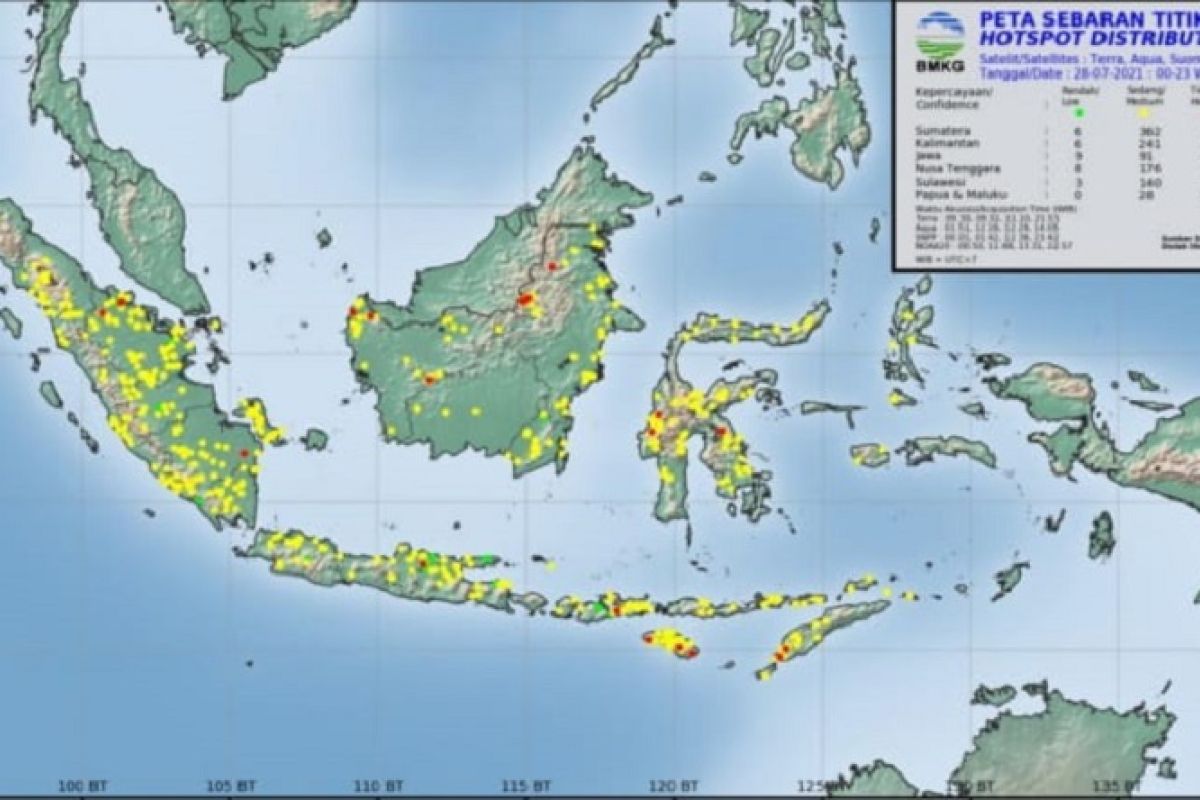 BMKG pantau  35 titik panas di Sumatera Utara