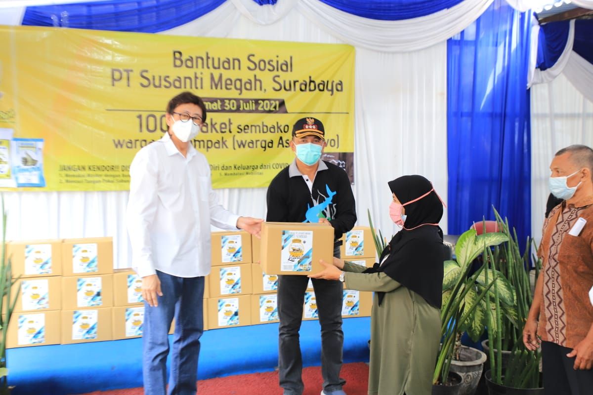 PT Susanti Megah beri bantuan 1.000 paket sembako untuk warga terdampak