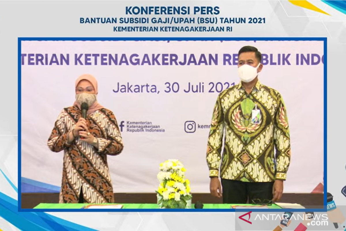 Kemnaker terima data 1 juta calon penerima bantuan subsidi upah 2021