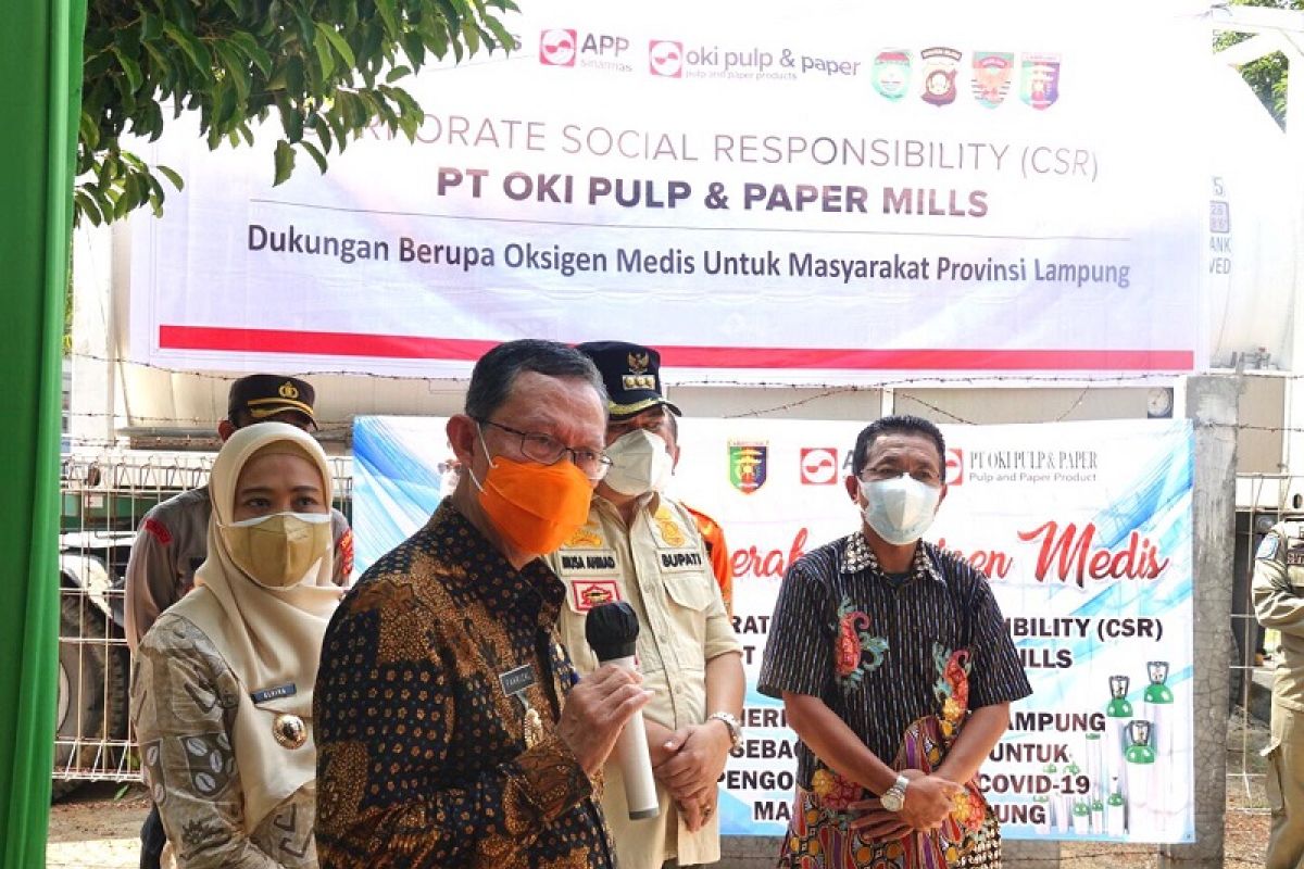 Pemprov Lampung terima bantuan oksigen cair dari Sinar Mas