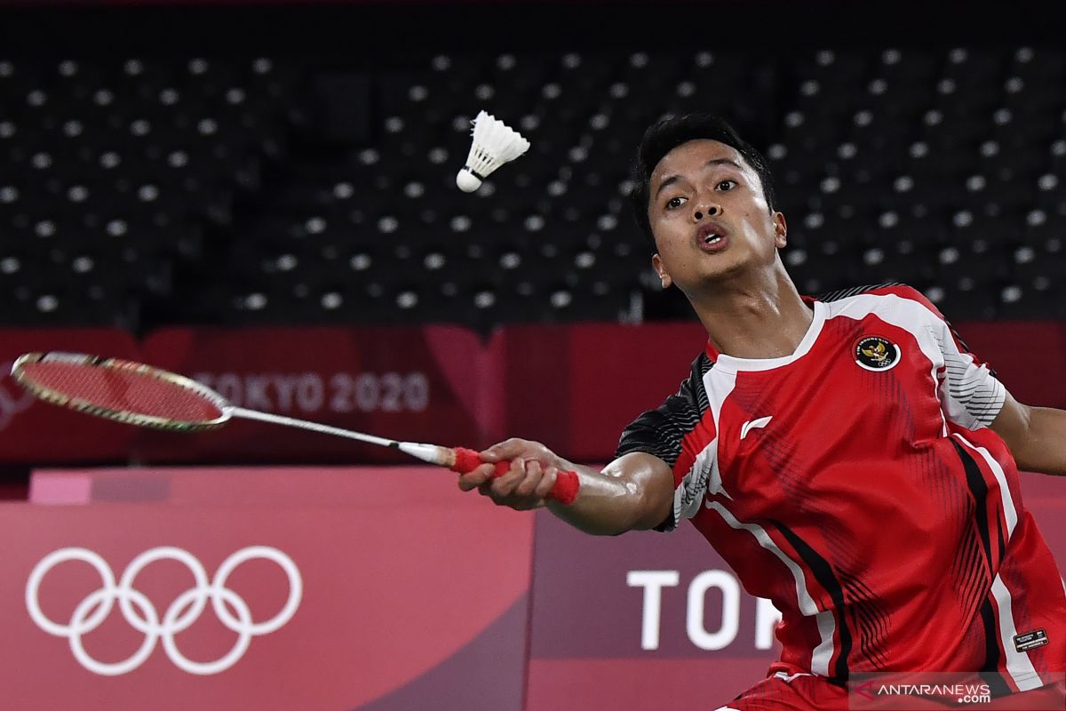 Anthony Ginting berjuang lawan Chen Long di semifinal Olimpiade Tokyo 2020