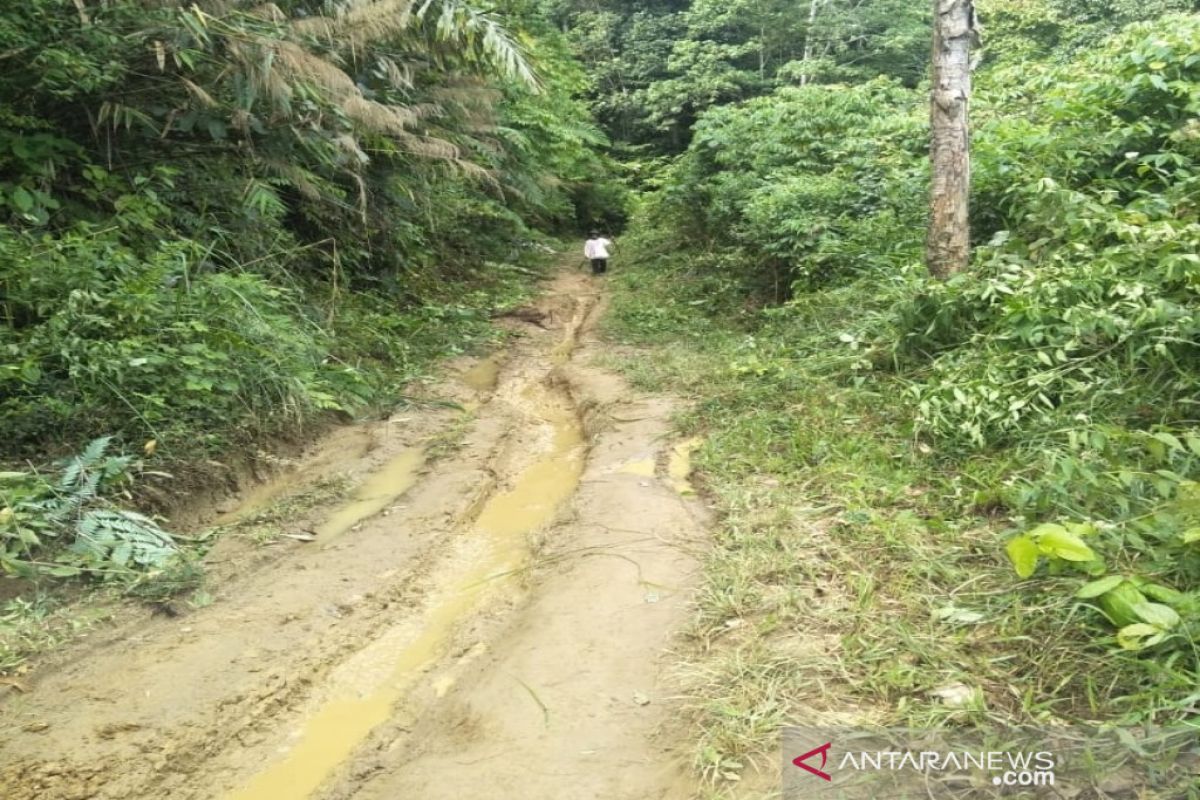 Minim infrastruktur, jalan menuju Banjar Lancat memprihatinkan