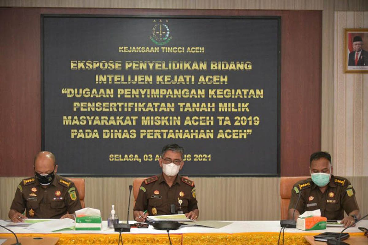 Kejati Aceh usut korupsi pengadaan sertifikat tanah masyarakat miskin