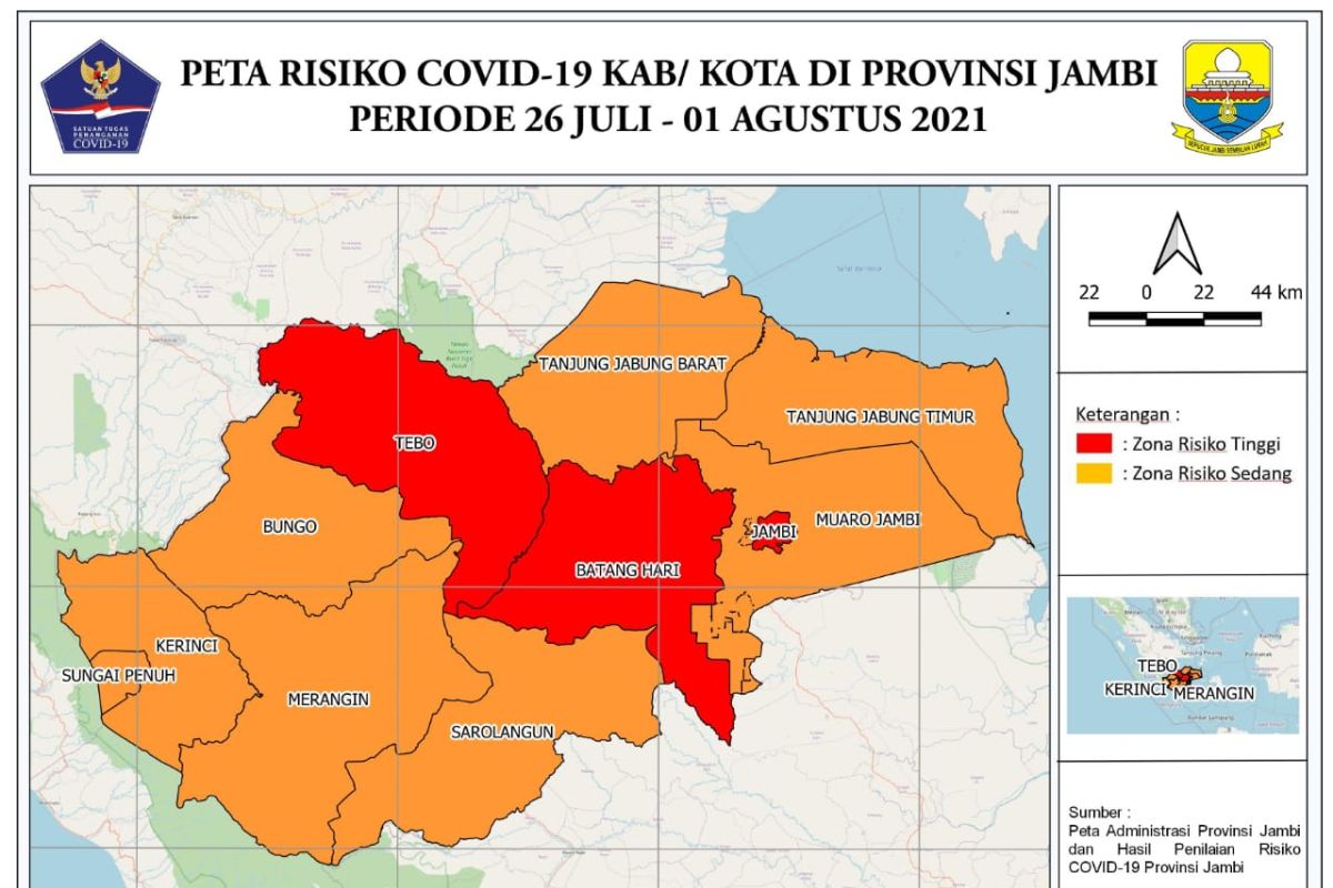 Provinsi Jambi masuk zona merah COVID-19