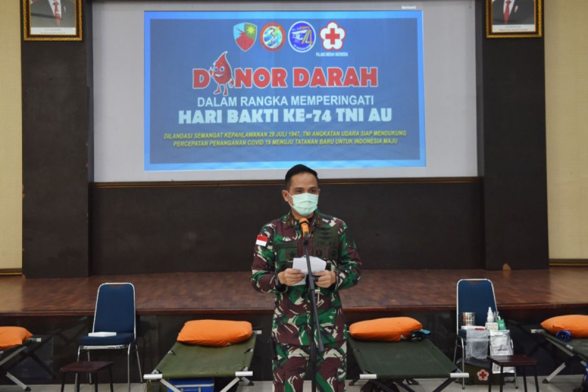 Lanud Supadio gelar kegiatan donor darah peringati Hari Bakti TNI-AU