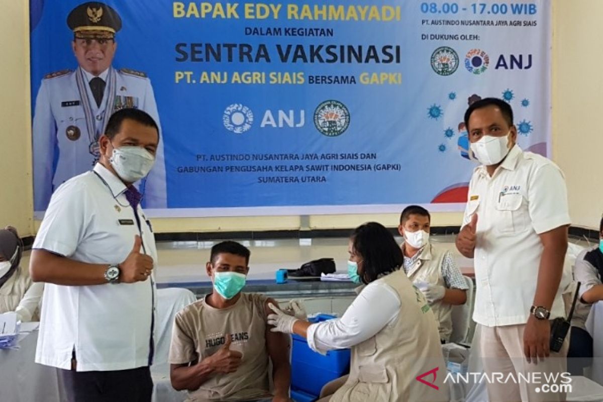 Kolaborasi GAPKI, ANJ Agri Siais vaksinasi 1200 karyawan dan masyarakat