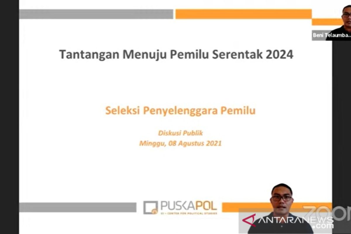 Puskapol UI: Tim seleksi penyelenggara Pemilu 2024 harus berintegritas