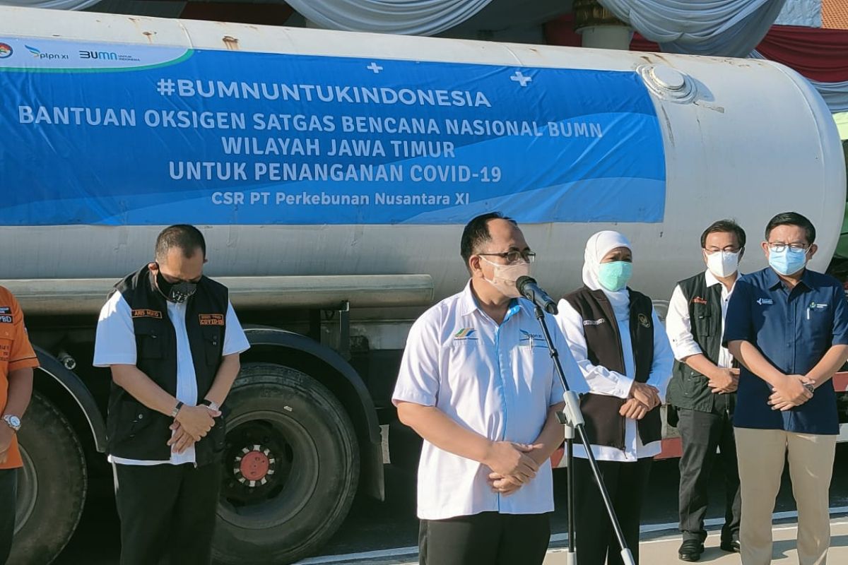 PTPN XI salurkan bantuan oksigen 12 ton untuk rumah sakit di Jatim