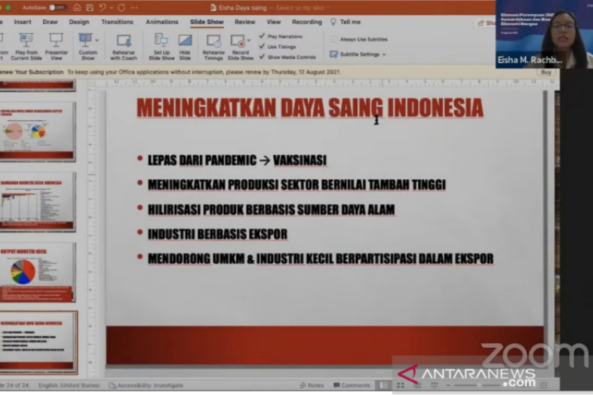 Indef: Lepas dari COVID-19 syarat utama meningkatkan daya saing RI