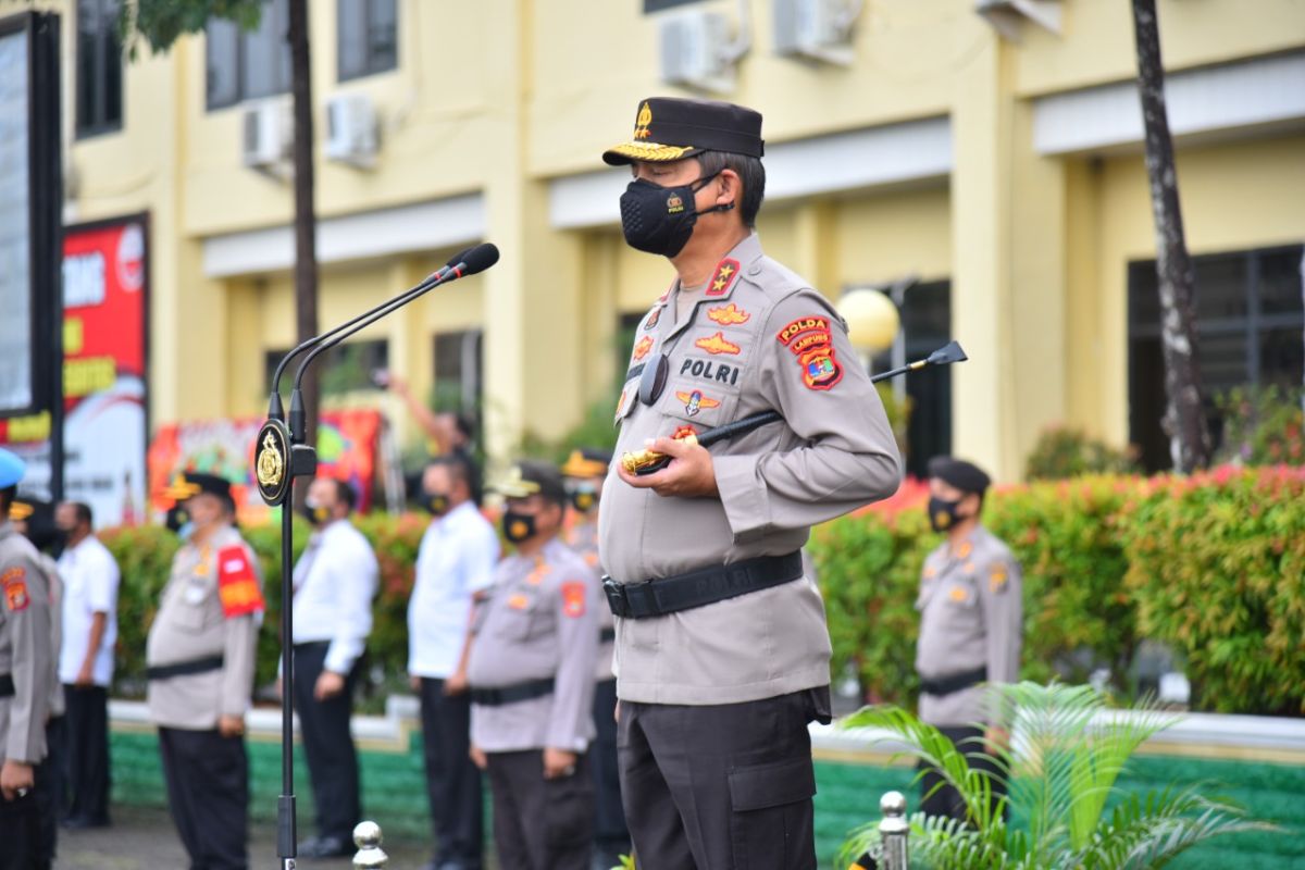 Kapolda Lampung tegaskan penanganan COVID kepada pejabat baru dilantik