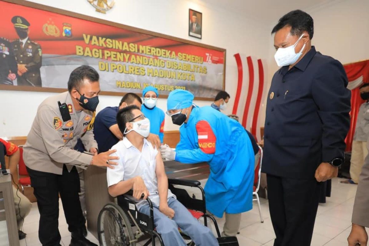 Vaksinasi Merdeka Semeru Polres Madiun Kota sasar penyandang disabilitas