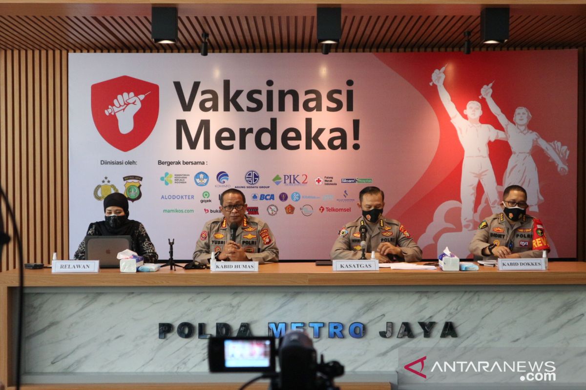Polda Metro sebut angka vaksinasi Jakarta capai angka 96,5 persen