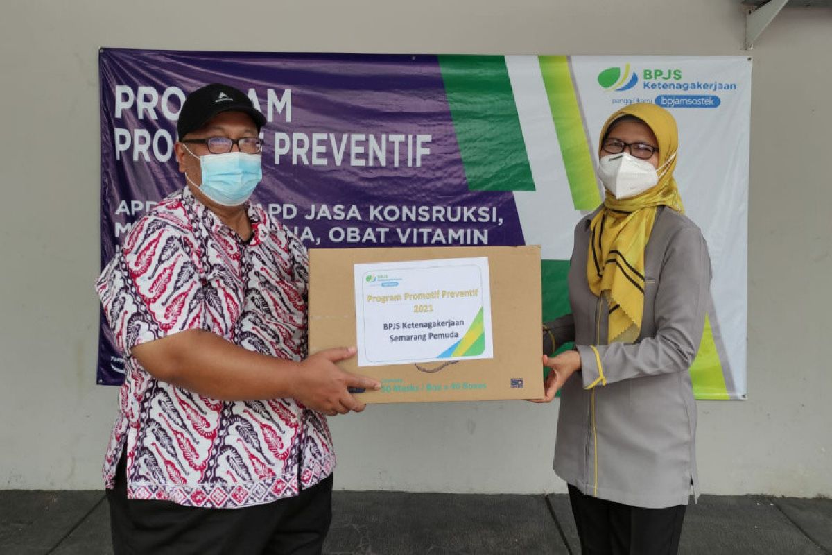 BPJAMSOSTEK Semarang Pemuda salurkan bantuan APD ke perusahaan