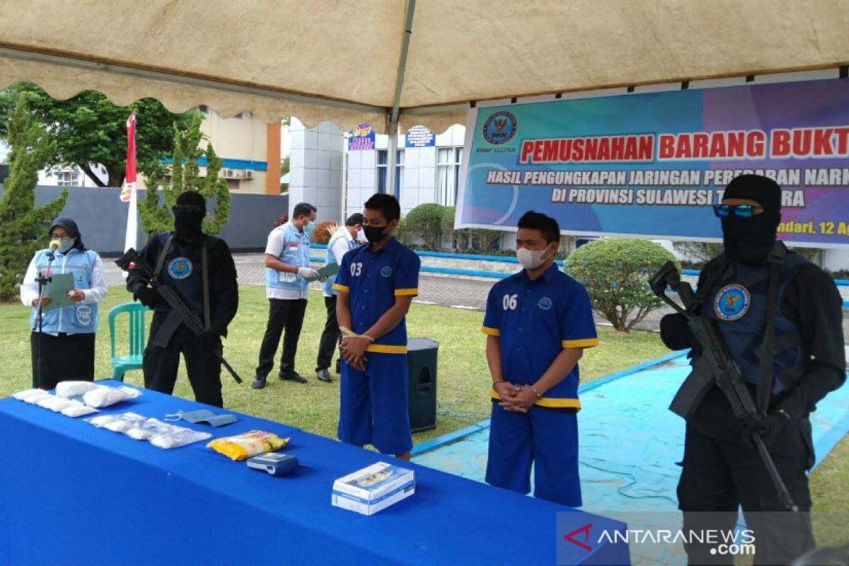 BNNP Sultra musnahkan barang bukti 1,6 kilogram sabu-sabu