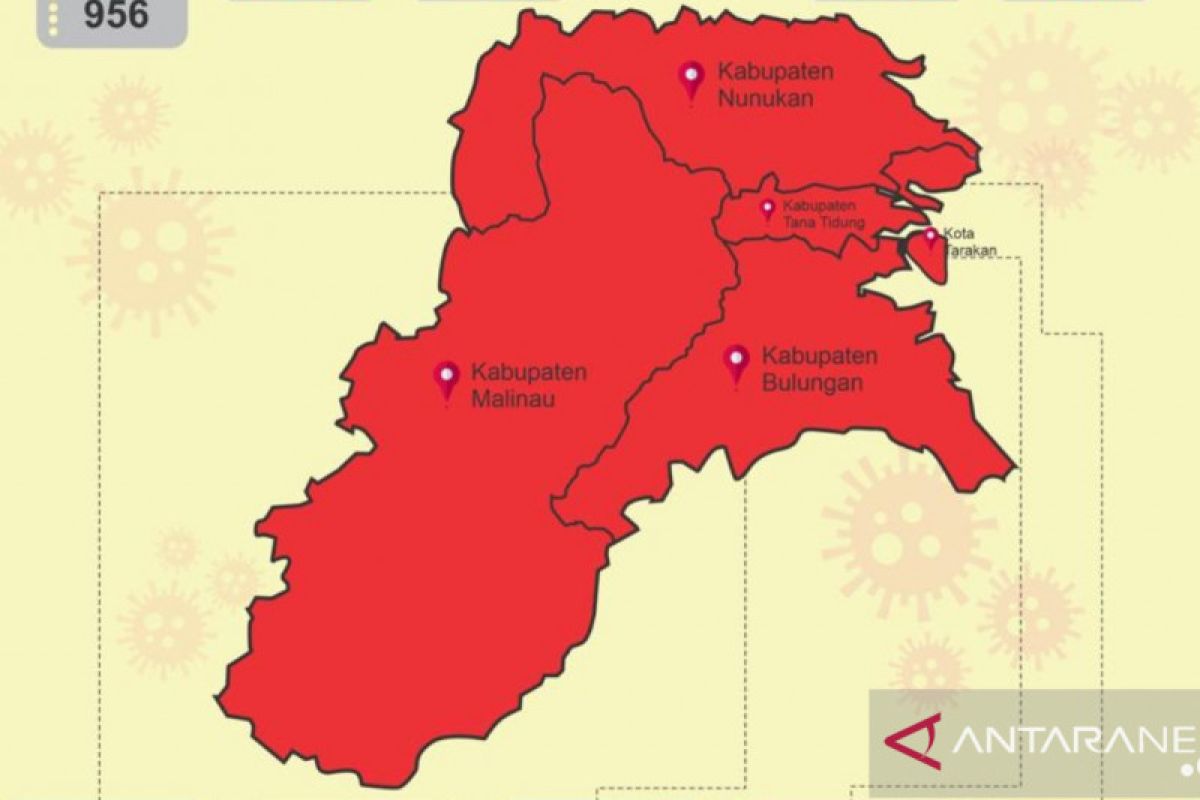 Seluruh kabupaten/kota di Kalimantan Utara zona merah