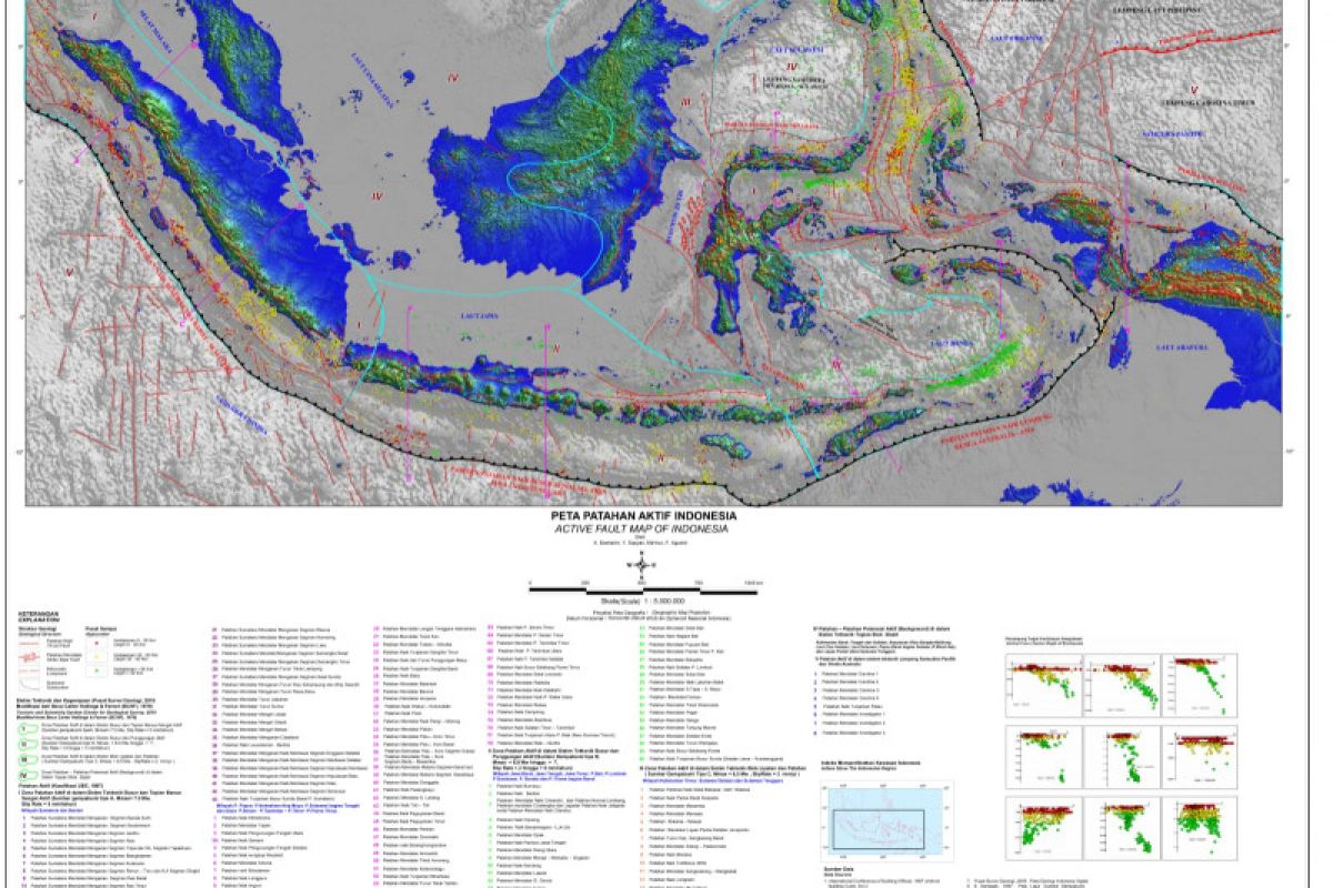 Peta patahan aktif di Indonesia versi Badan Geologi