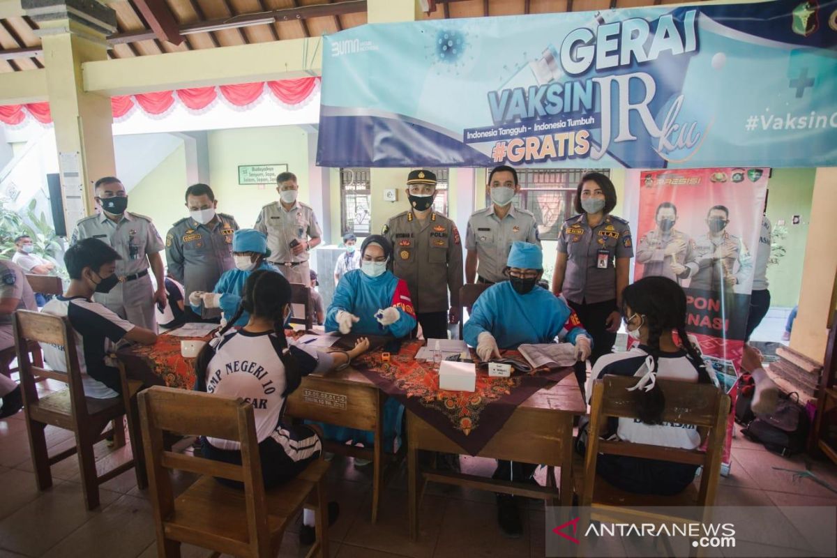 Jasa Raharja gandeng Biddokes Polda Bali laksanakan vaksinasi pelajar Denpasar