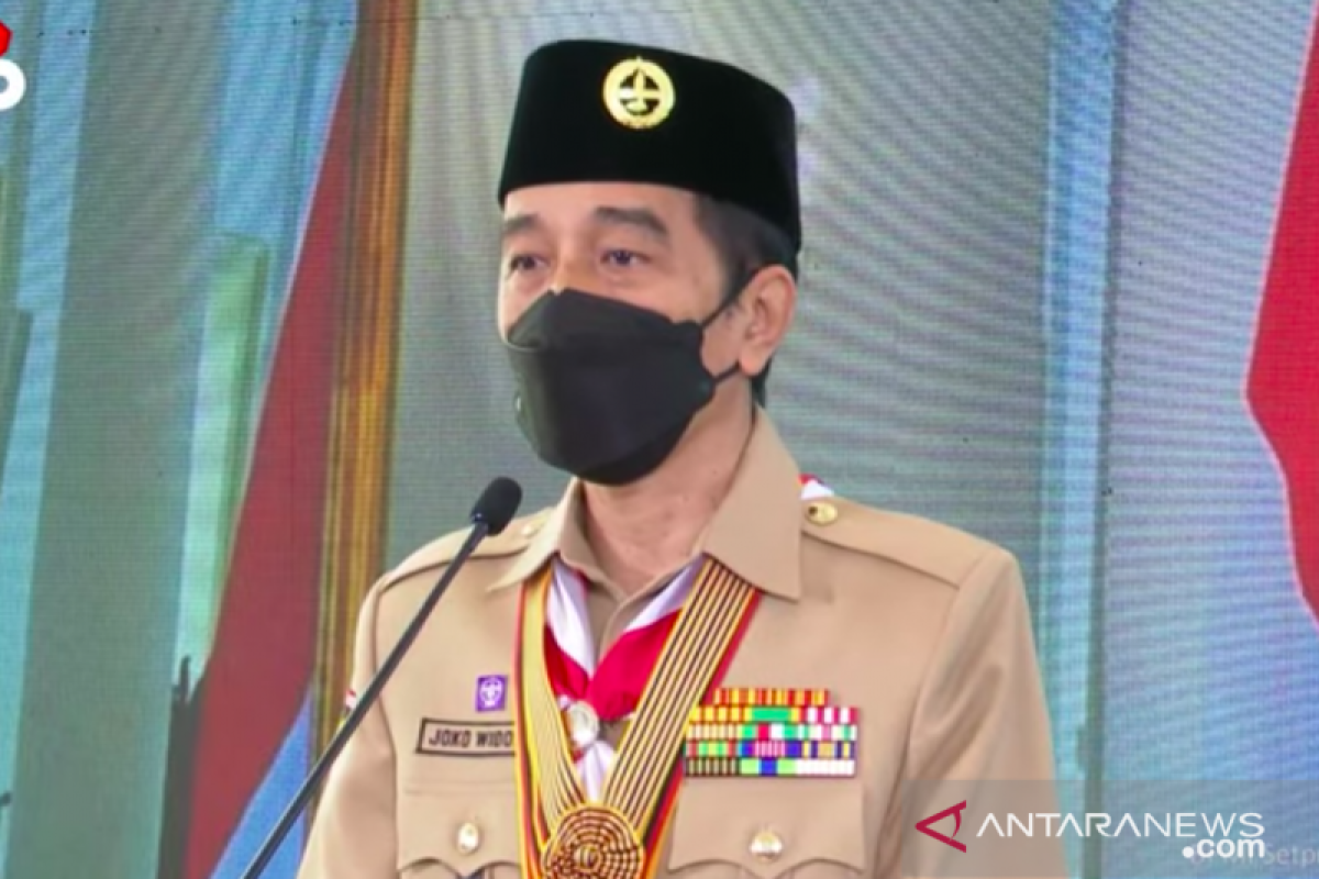 Presiden berpesan Pramuka harus jadi pelopor disiplin prokes