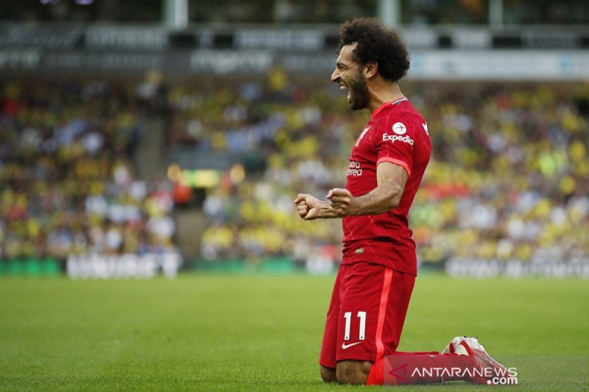 Mohamed Salah cetak rekor saat Liverpool hancurkan Norwich