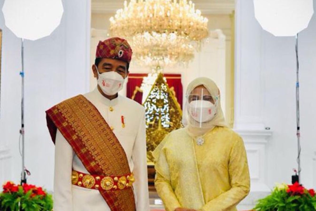 Presiden Jokowi kenakan pakaian adat Lampung pada Upacara HUT ke-76 RI