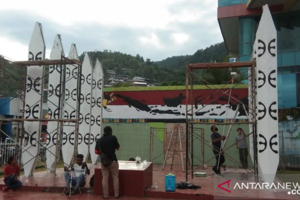 Gemapi bersihkan Tugu Pepera di Jayapura peringati HUT RI