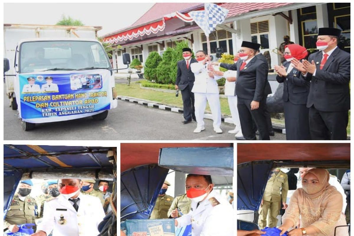 Perayaan HUT RI di Tapteng ditandai dengan pemberian bantuan untuk petani dan tukang becak